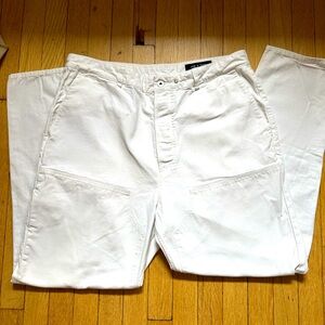 rag & bone white heavy cotton twill trousers - 36